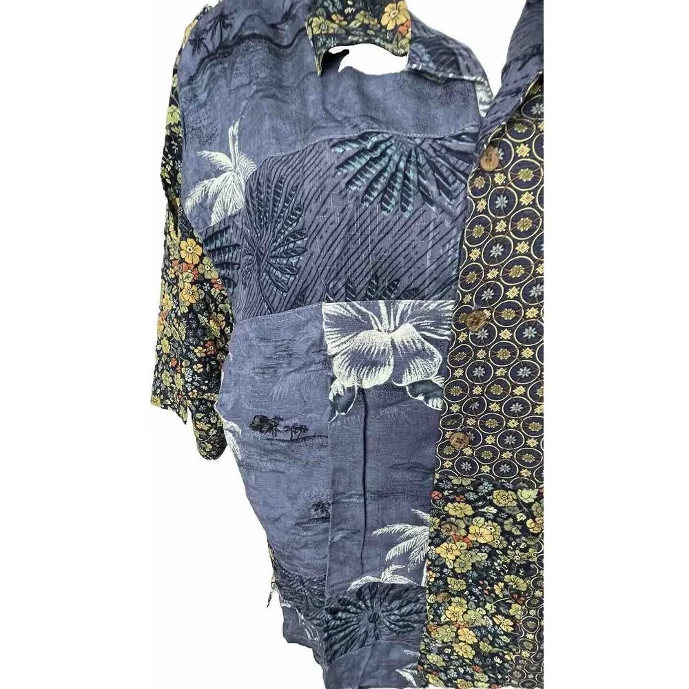 TOMMY BAHAMA Men's S/S Shirt, Sewn Patchwork Pattern,‎ XL - Picture 4 of 11